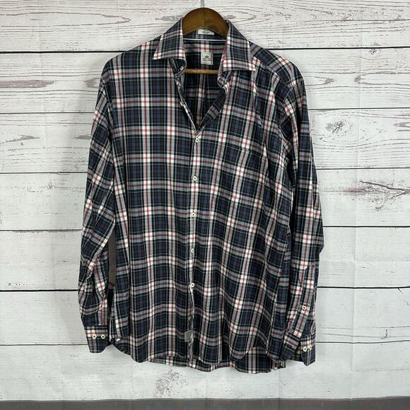 Peter Millar Shirt Mens Large Plaid Button Down Casual Collared - Picture 1 of 13